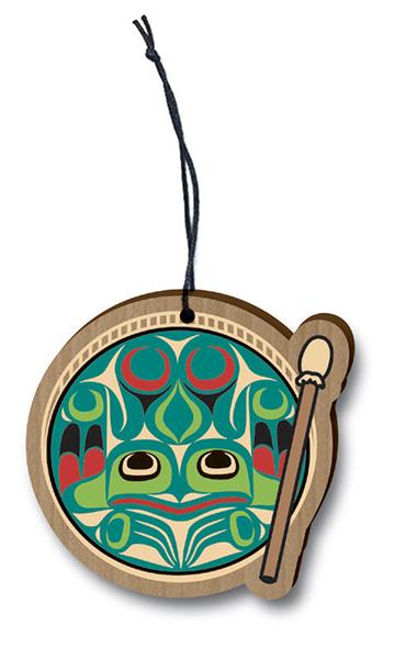 Ornament - Wood - Frog Drum