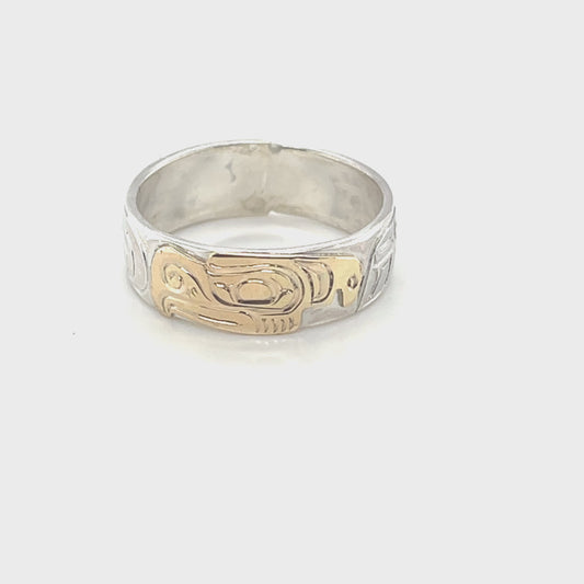 Ring - 1/4" - Gold & Silver - Thunderbird - Size 8