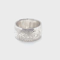 Ring - Sterling Silver - 3/8" - Wolf - Size 6