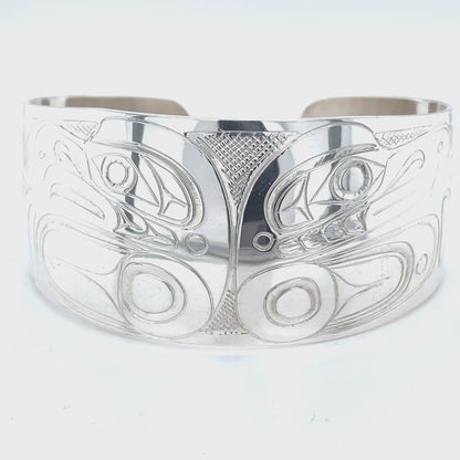 Bracelet - Sterling Silver - 1 1/4" - Eagle & Raven