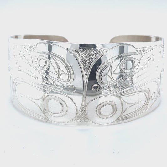 Bracelet - Sterling Silver - 1 1/4" - Eagle & Raven