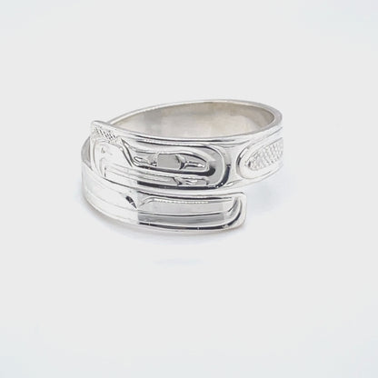 Ring - Silver - Wrap - 1/4" - Eagle - Size 9