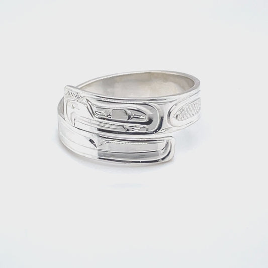 Ring - Silver - Wrap - 1/4" - Eagle - Size 9