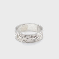 Ring - Sterling Silver - 1/4" - Eagle - Size 8