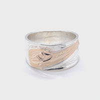 Ring - Gold & Silver - 3/8" - Hummingbird - size 6.5