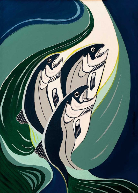 Card - Beaver - Coho in a Tidal Rip - 6x9