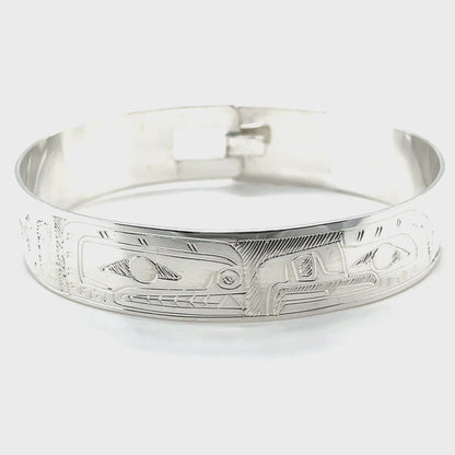 Bangle - Sterling Silver - 1/2" - Orca & Eagle