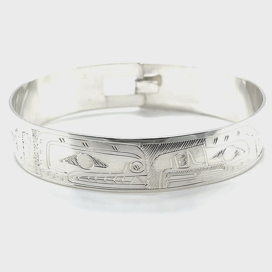 Bangle - Sterling Silver - 1/2" - Orca & Eagle
