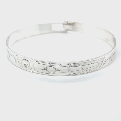 Bangle - Sterling Silver - 5/16" - Hummingbird