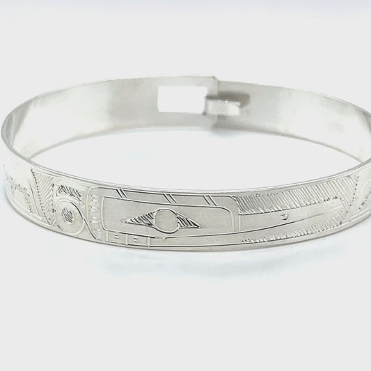 Bangle - Sterling Silver - 3/8" - Hummingbird