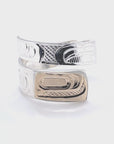 Ring - Gold & Silver - Wrap - 5/16" - Salmon - size 8