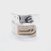Ring - Wrap - Gold & Silver - 5/16" - Salmon - size 8