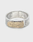 Ring - 1/4" - Gold & Silver - Raven - Size 6