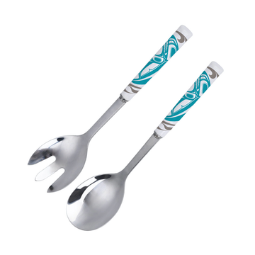 Salad Servers - Stainless Steel and Ceramic - Killer Whale