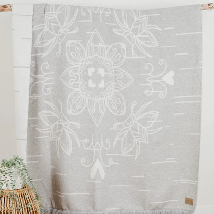 Blanket - Wool Blend - Eco-friendly - Birch Bark - Reversible