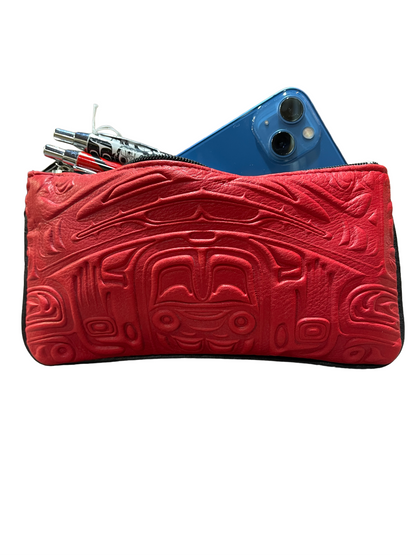 Wristlet - Deerskin - Bear - Red