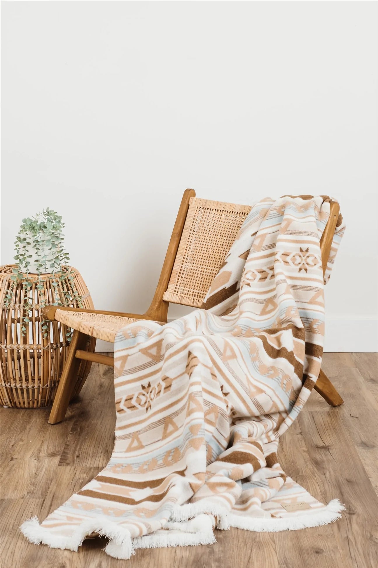 Blanket - Wool Blend - Eco-friendly - Sand - Reversible