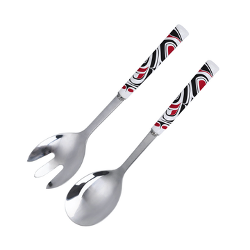 Salad Servers - Stainless Steel and Ceramic - Transforming Eagle