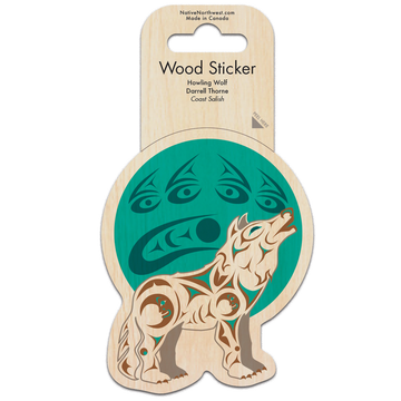Sticker - Wood - Howling Wolf
