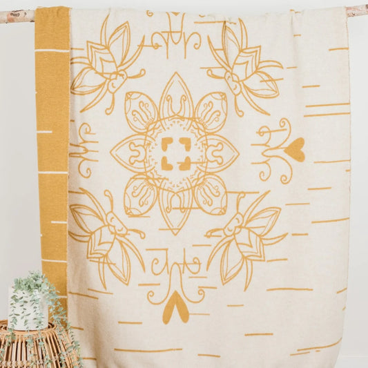 Blanket - Wool Blend - Eco-friendly - Miel - Reversible