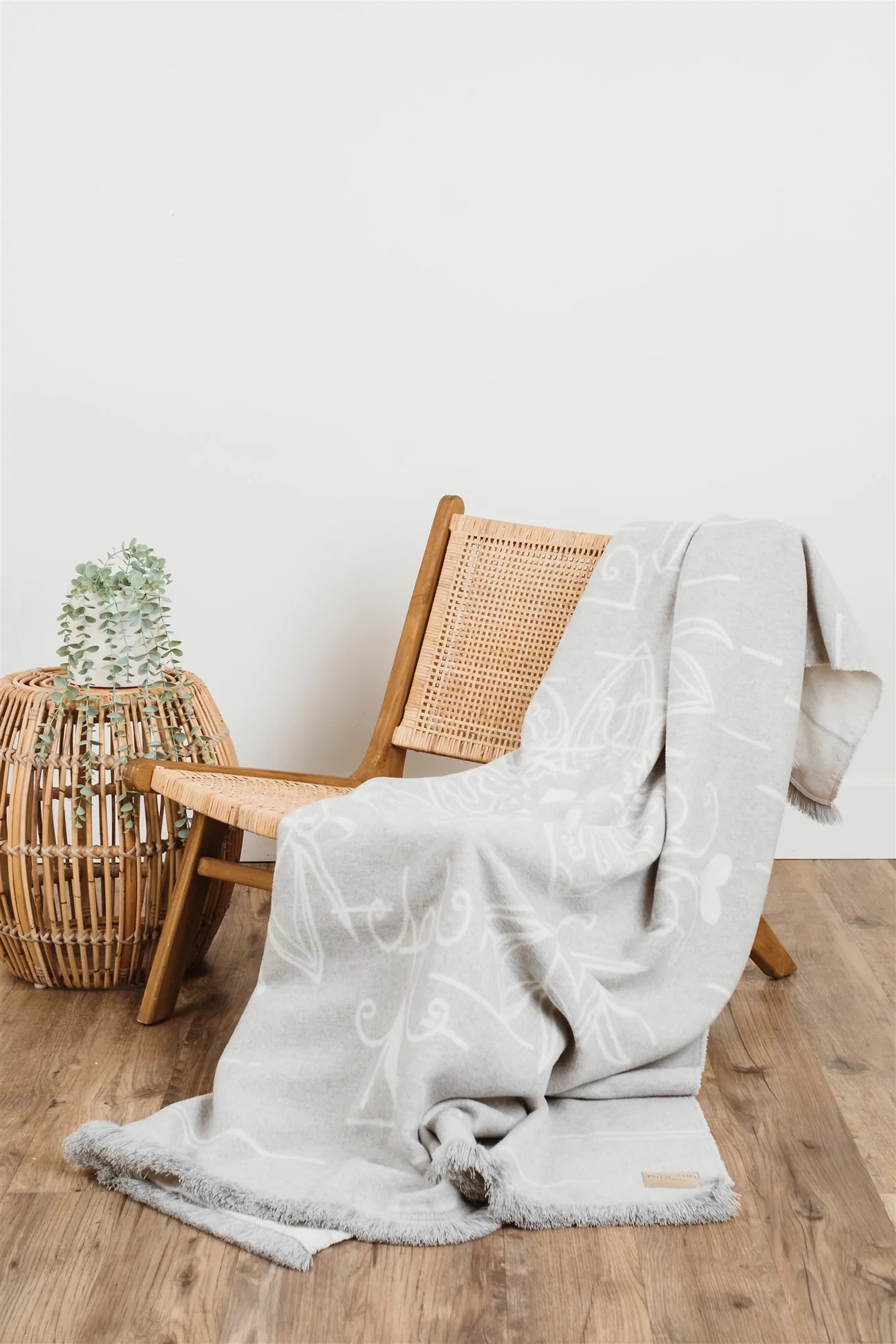Blanket - Wool Blend - Eco-friendly - Birch Bark - Reversible