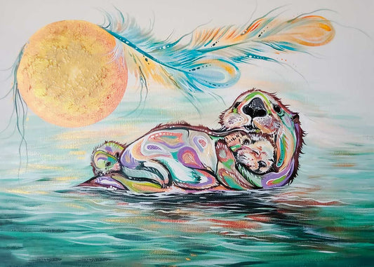 Card - Joseph - Otter Family - 6x9