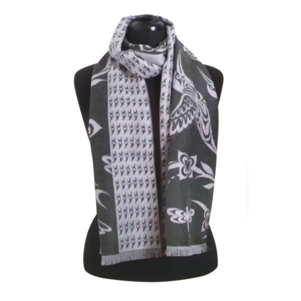 Scarf - Brushed Silk - Hummingbirds