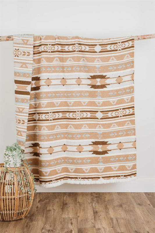 Blanket - Wool Blend - Eco-friendly - Sand - Reversible