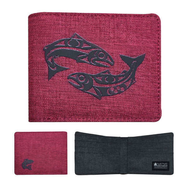 Wallet - Bifold - Crosshatch - Salmon