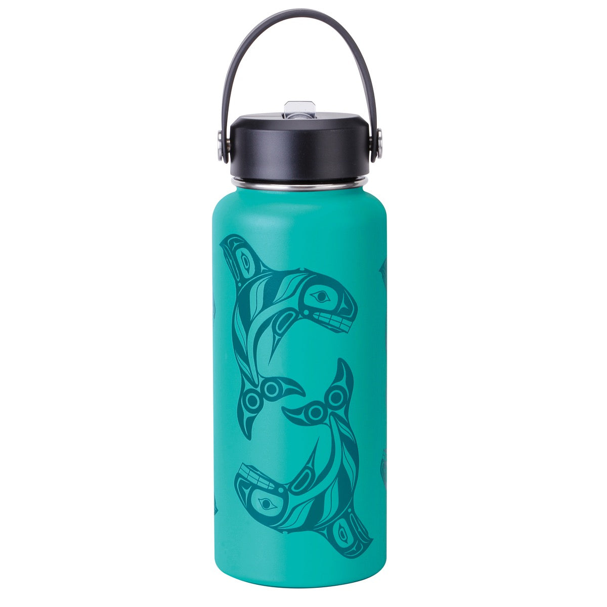 Insulated Bottle - Wide - 32 oz - Raven Fin Killer Whale