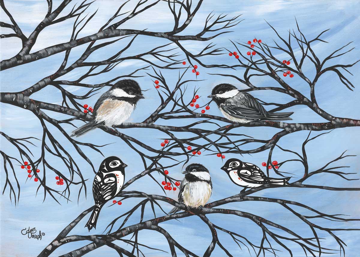 Card - Joseph - Chickadees - 6x9