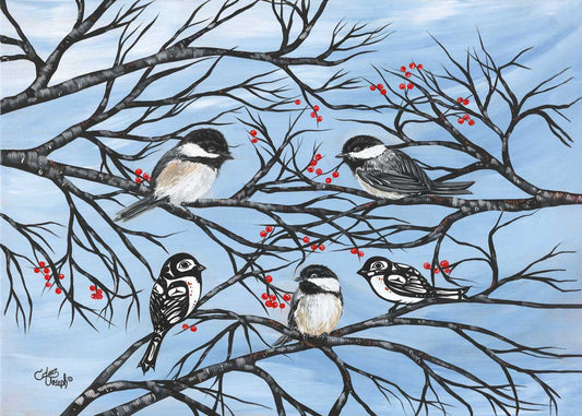 Card - Joseph - Chickadees - 6x9