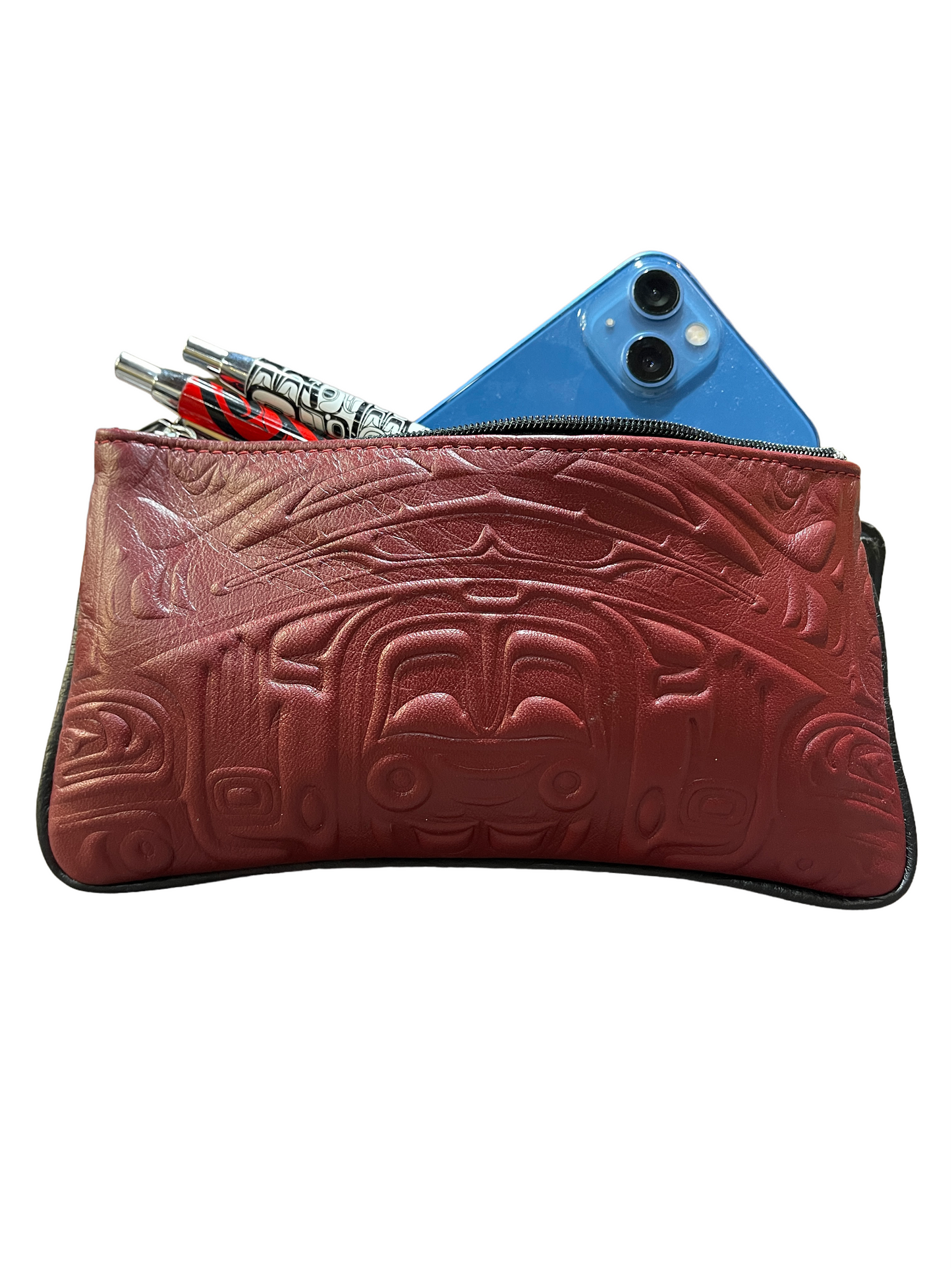 Wristlet - *Cowhide - Bear - Maroon