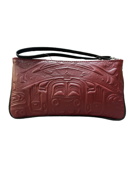 Wristlet - *Cowhide - Bear - Maroon