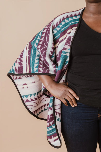 Shawl - Wool Blend - Eco-friendly - Currant - Reversible