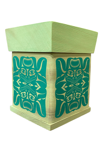 Bentwood Box - Frog - Green