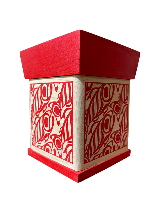 Bentwood Box - Salmon - Red