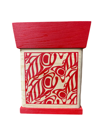 Bentwood Box - Salmon - Red