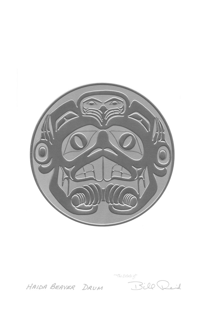 Card - Reid - Silver - Haida Beaver Drum - 6x9