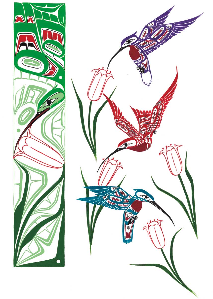Card - Hummingbird Design - 6x9