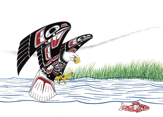 Card - Shorty - Eagle Salmon Chase - 6x9